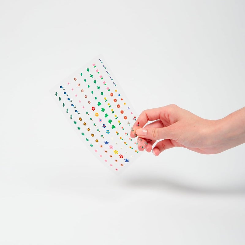 omY Flowers Art Stickers - 120 Stickers, Waterproof, Durable, Fun, Creative Designs | Strong Enough to Last Through Hand Washing - Easy to Apply, Safe, Non-Toxic | Age 6 and Up - Image 4